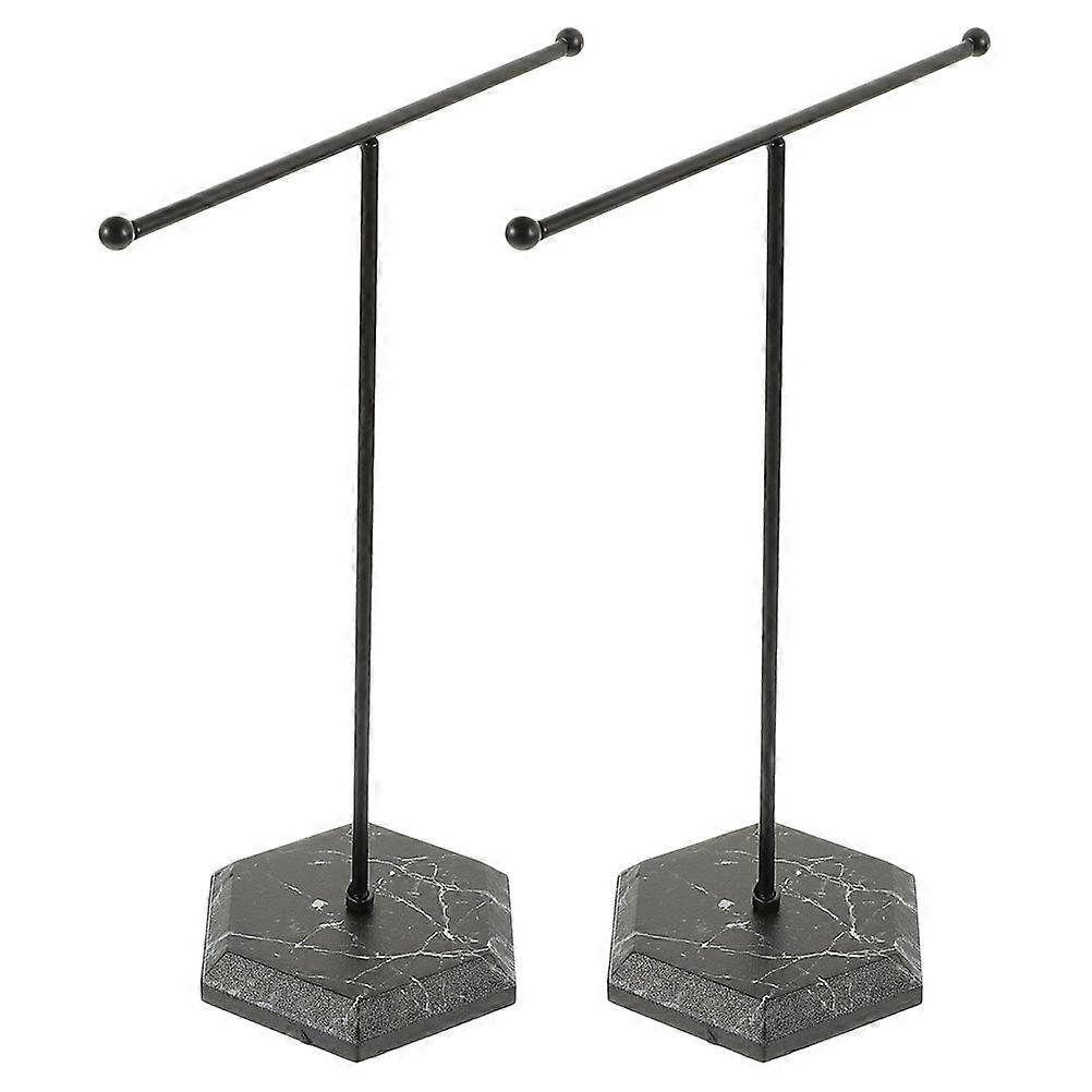 Necklace Hanger Stand 2Pcs Black Iron for Sturdy Storage