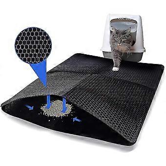 Katzenstreumatte, Faltbare Katzentoilette Design Katzentoilettenmatte, Doppelschicht Design Katzenstreumatte, Große Katzentoilette