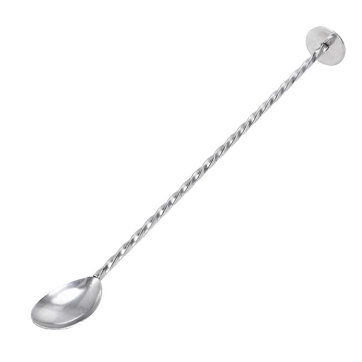 Stirring Spoon For Drinks With Spiral Pattern Stainless Steel 11Inch Long Handle 1Pc