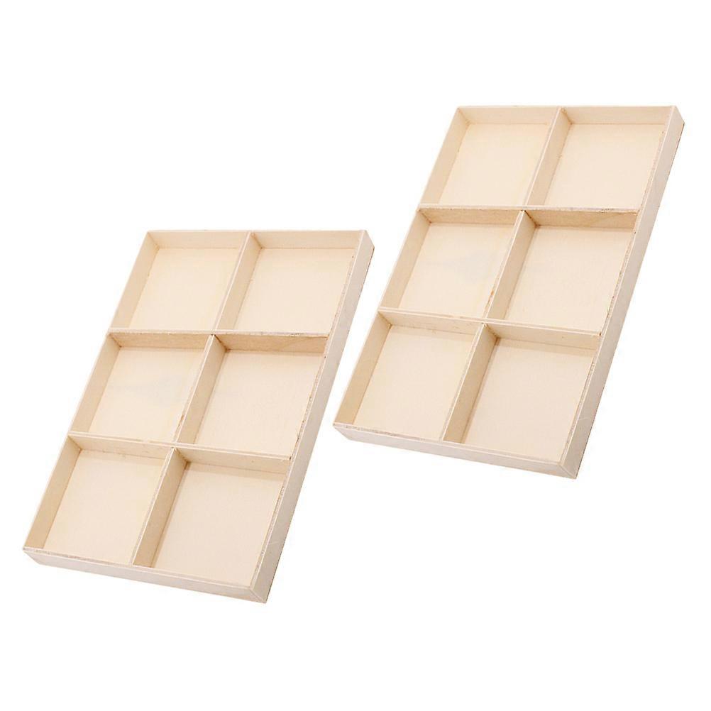 Bead Storage Containers Elegant Wood Jewelry Tray Home Use Item Sorting 2Pack
