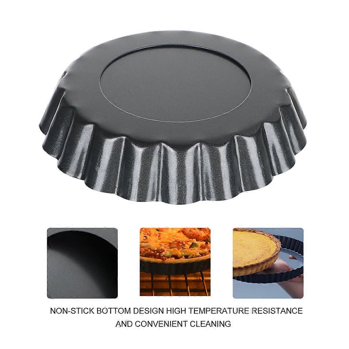 Tart Pans With Removable Bottoms Non-Stick Round Pizza Pan Home Bakers 10Cm 0.4Mm 6Pcs