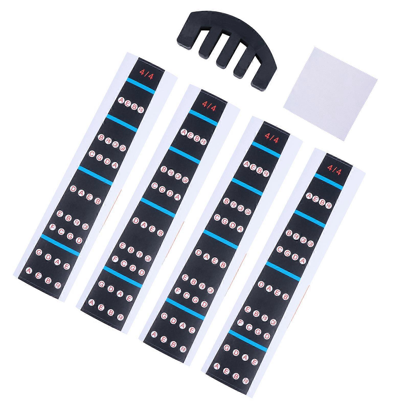 Violin Finger Guide Sticker Set with Practice Cloth Easy to Use Position Markers for Beginners, Durable Quality Accessories for Music Lovers