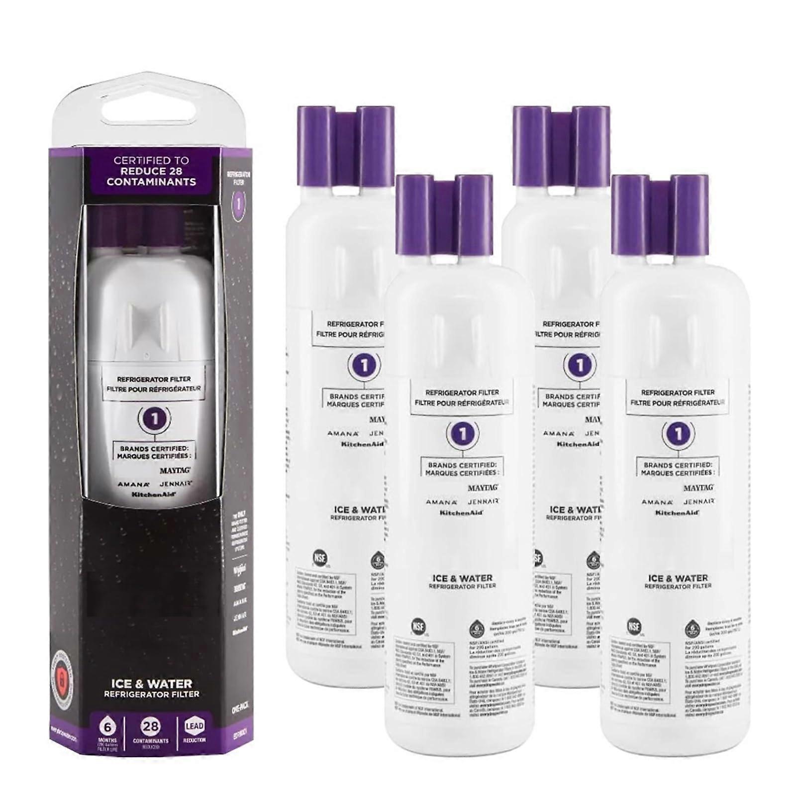 the refrigerator water filter for Everydrop By, compatible with Whirlpool, EDR1RXD1, W10295370A, 9081, Drop Filter 1, P8RFWB2L, P4RFWB (4pcs).