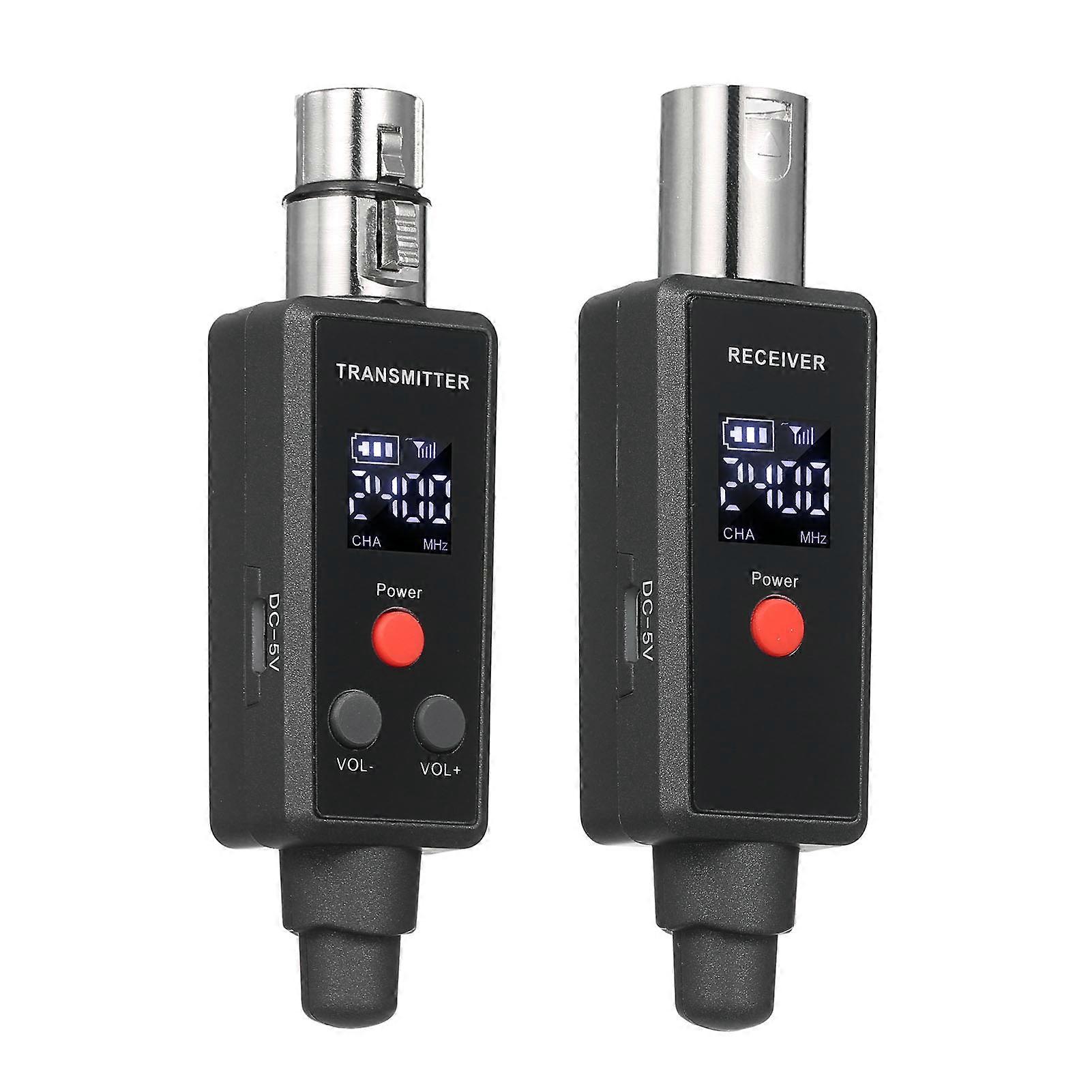 UHF Microphone Wireless System Moving Coil Capacitor Microphone Wired to Wireless System 2.4G Wireless Adaptor for Signal Transmission