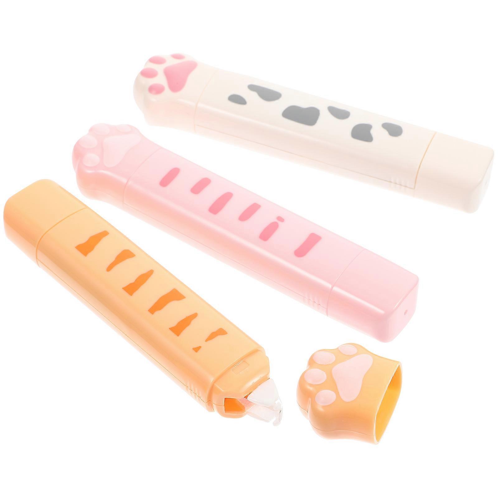 Practical Correction Tape Student Accessories Ergonomic Design White 4.1×0.8×0.7in Double-Sided Correction 3Pcs