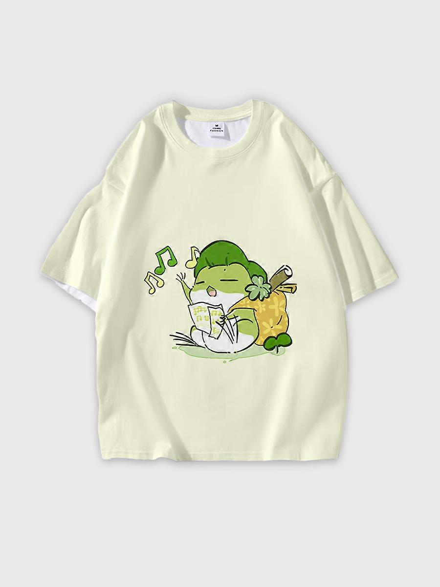 T-shirt round neck Cartoon Pattern loose short sleeve P2575