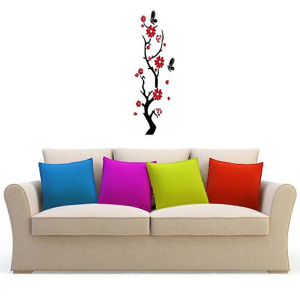 Floral Mirror Wall Stickers for Windows Living Room 38x100cm Decorative Solution 1Set