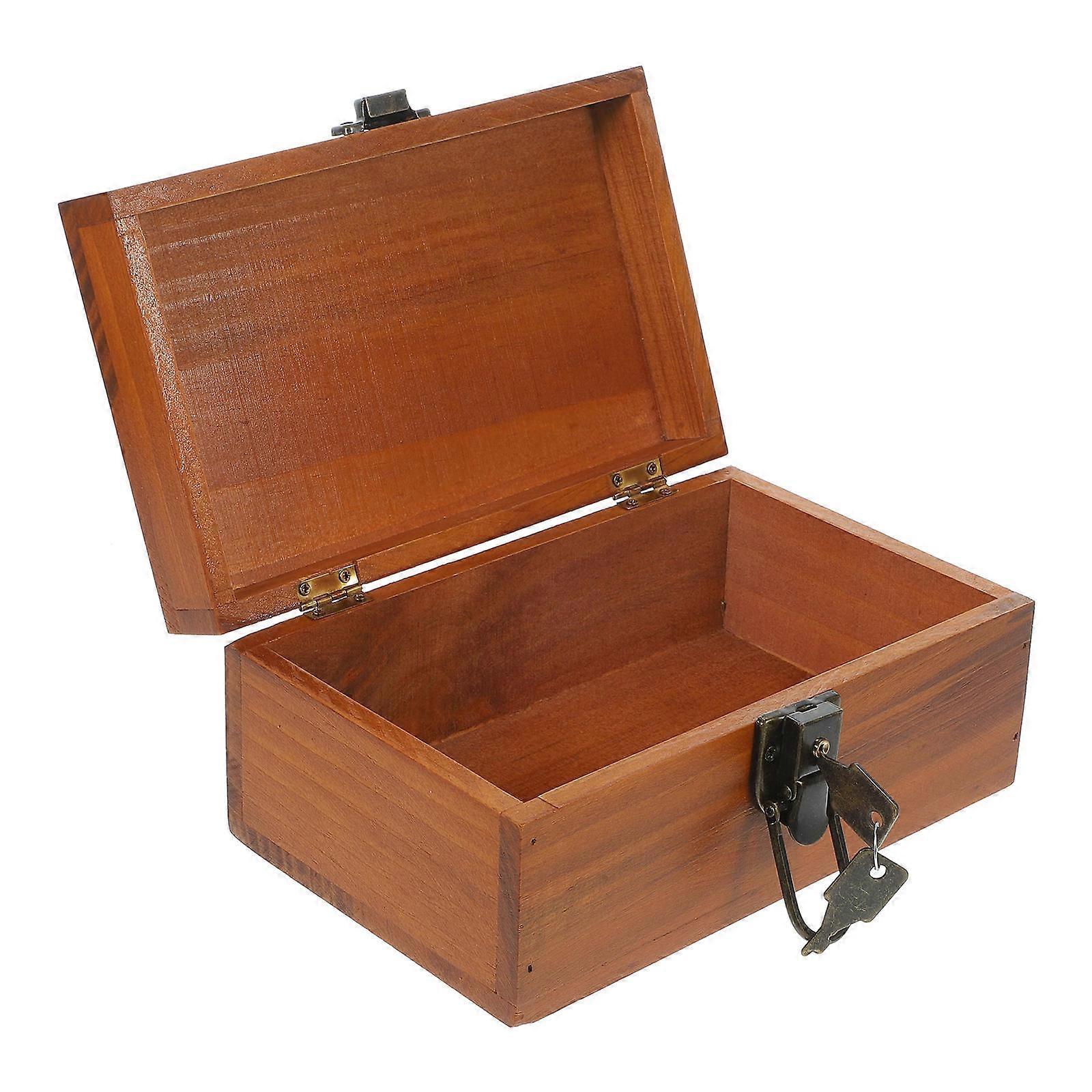 Compartment Storage Box Wooden Rectangular For Shop 1Set