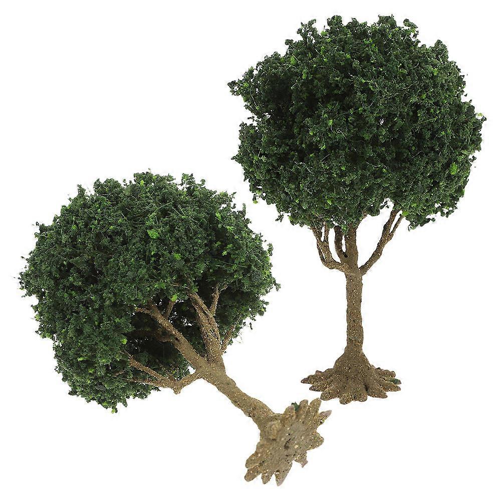 Model Train Scenery Landscape Trees for Landscape 2Pcs Green Plastic Trees