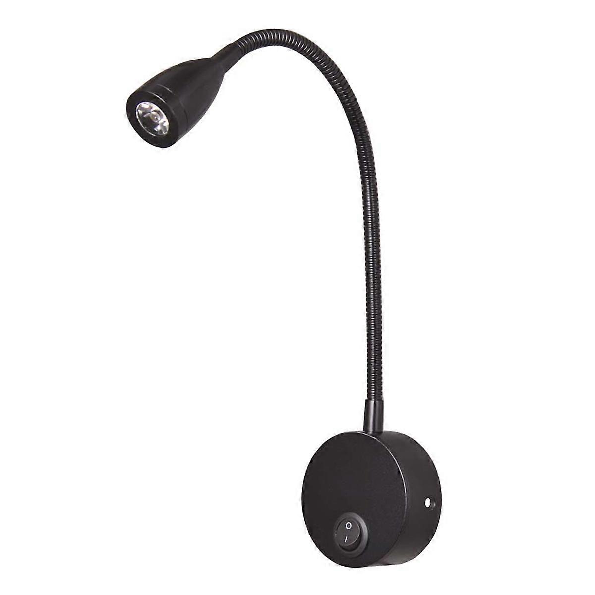 Modern Wall Lamp for Reading with Bright LED Light Source Made of Durable Aluminum Black 3W