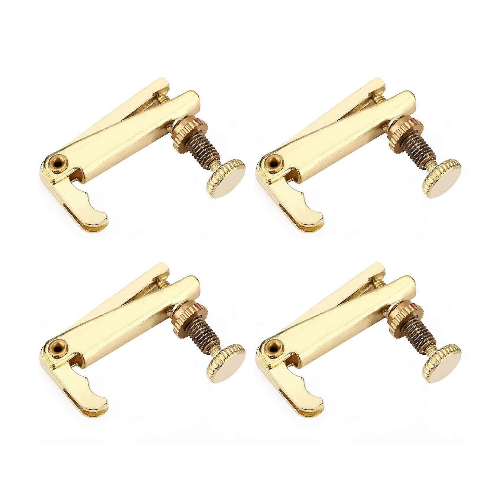 Gold Fine Tuners, Violin Ball End, Set Of 4, Durable Alloy, String Adjusters, Spare Parts For 3/4 And 4/4 Violins