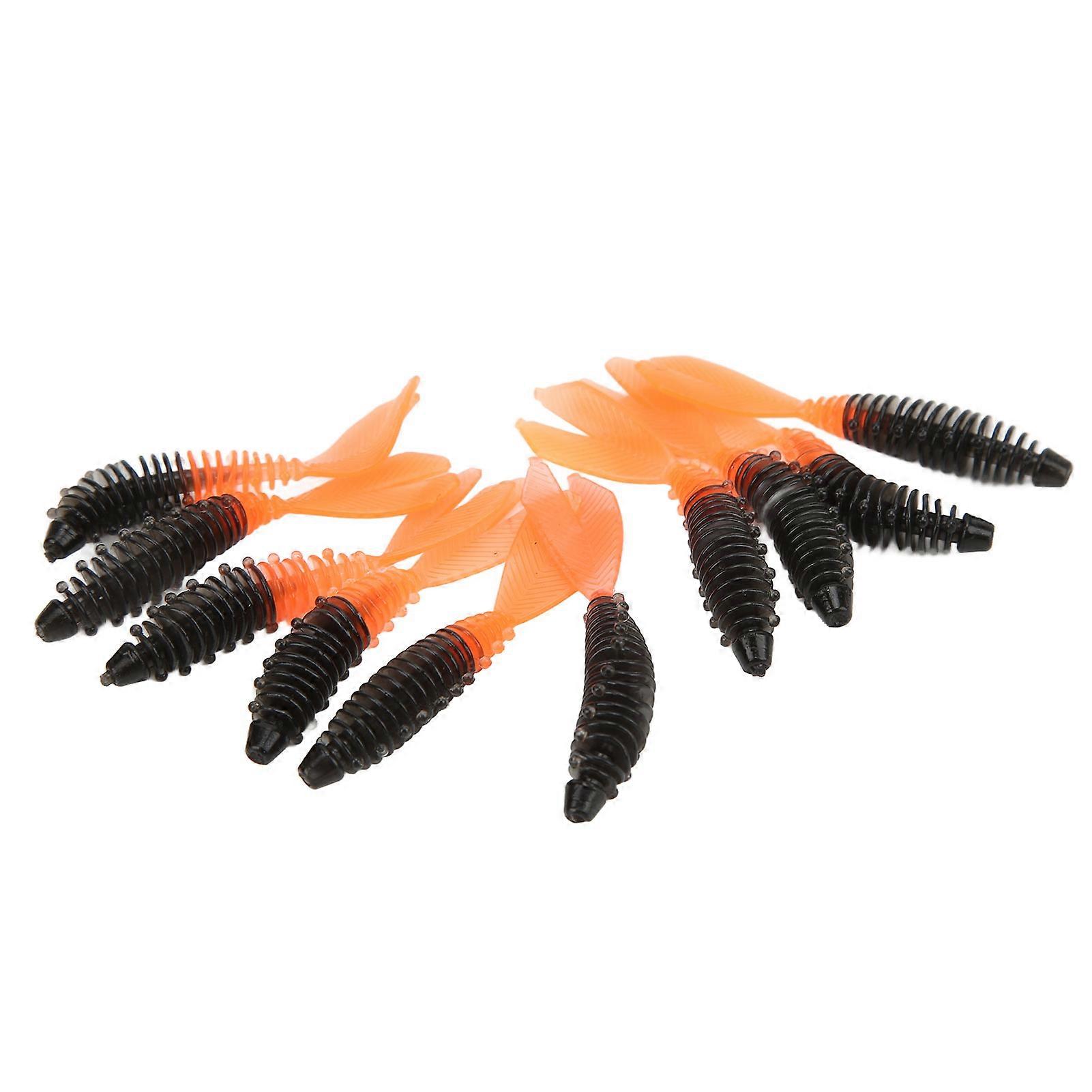 10Pcs Angeln Weiche Köder Doppelschwänze Design Weiches Lebendiges Lebensechtes Aussehen Spiral Streifen Angelköder zum Angeln B