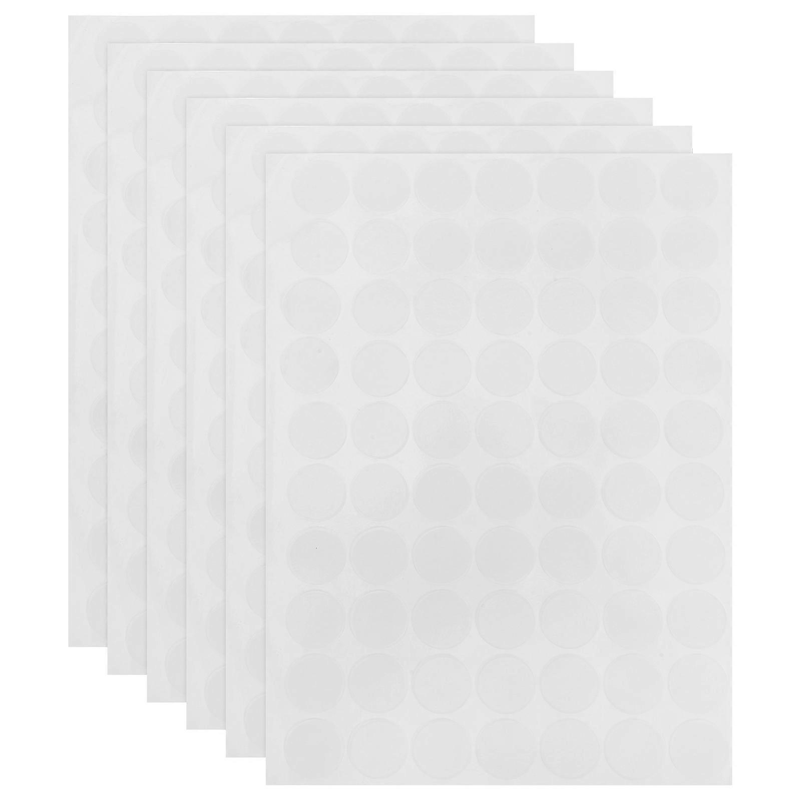 Double Sided Removable Tapes Transparent Round Design Cup Wall Stickers 6 Sheets