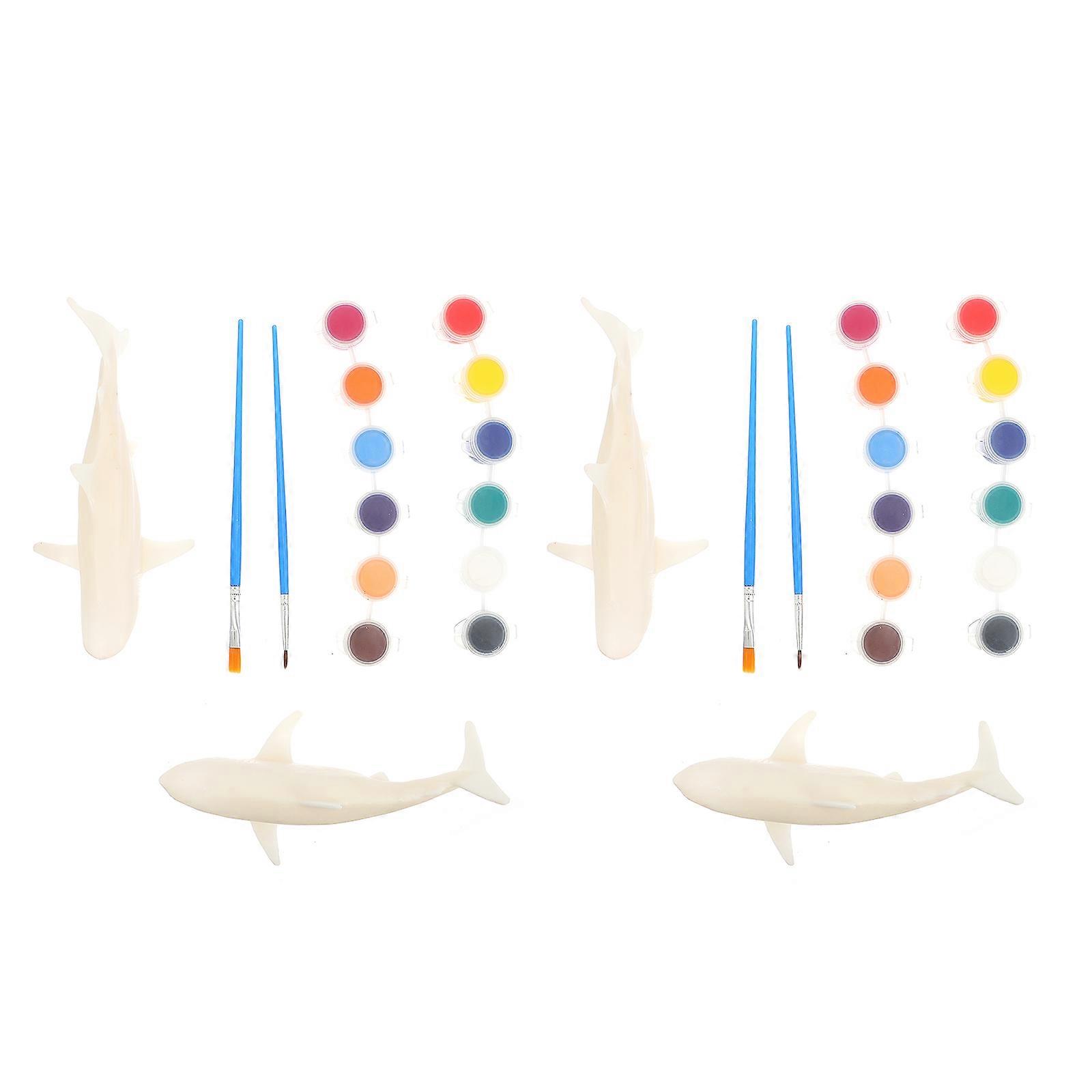 Simulated Fish Model 1 Set DIY Coloring Educational Tool Assorted Color Creative Crafting Activity for Kids