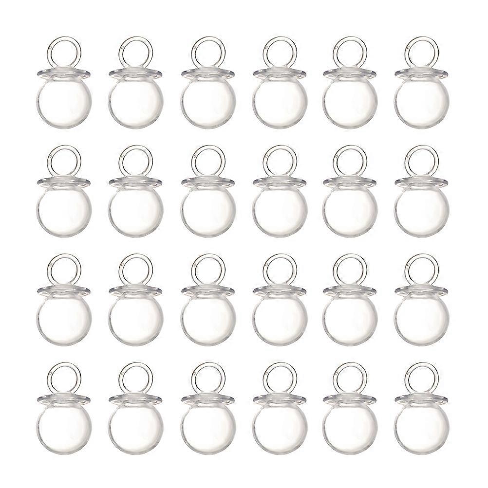 Pacifier Shaped Candy Box For Daily Use And Parties 8*5cm Transparent Plastic Storage Container 24Pcs