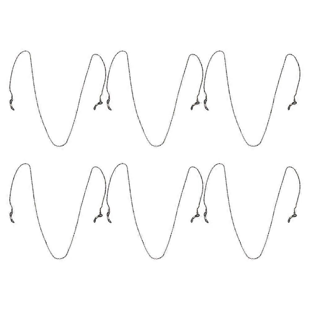 6Pcs Eyeglass Chains String Holders For Men And Women Designed For Daily Use With Pressure Reduction Ability In Stylish Silver Color