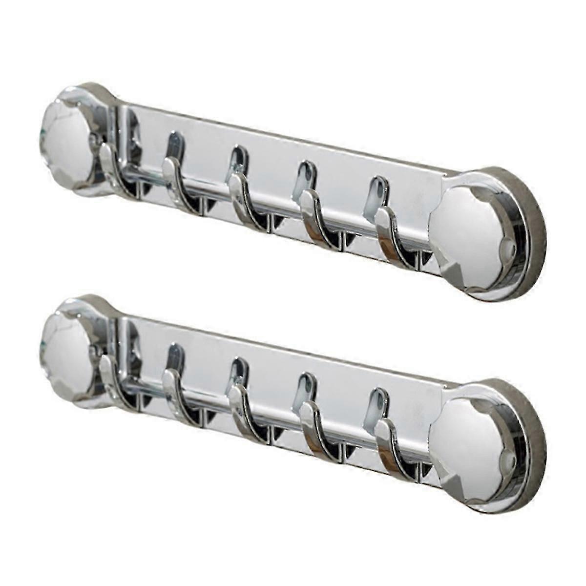 2PCS Multifunctional Bathroom Wall Hooks Drill-Free Towel