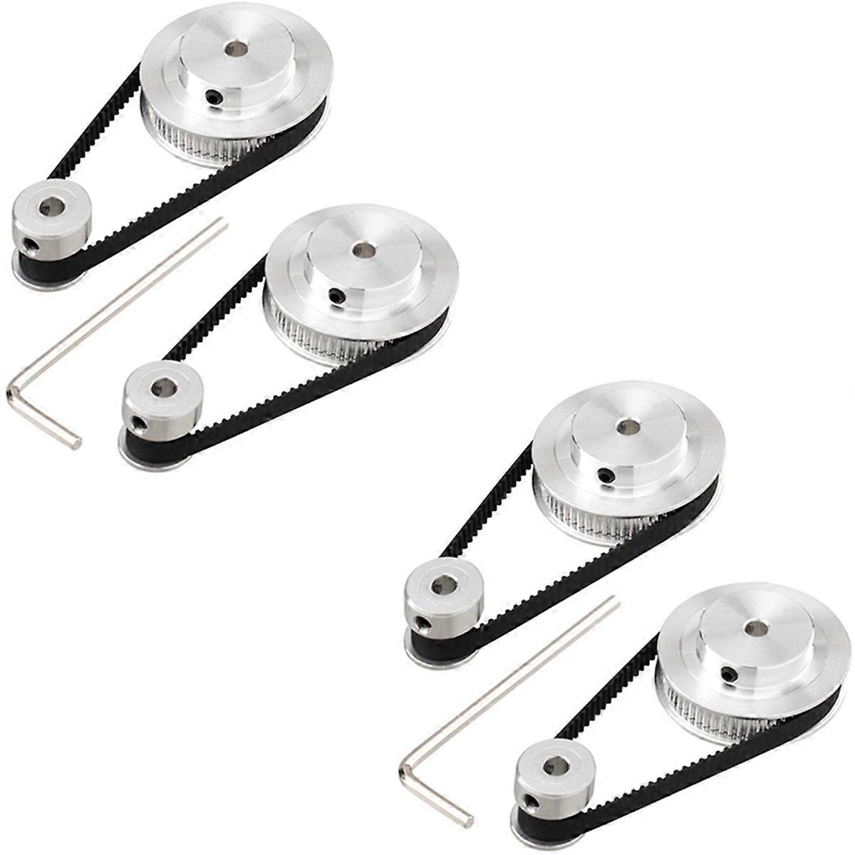 4 Kit Synchronous Wheel 20&60 Teeth 5mm Bore,Aluminum Timing Pulley with 4 Pcs Length 200mm Width 6m