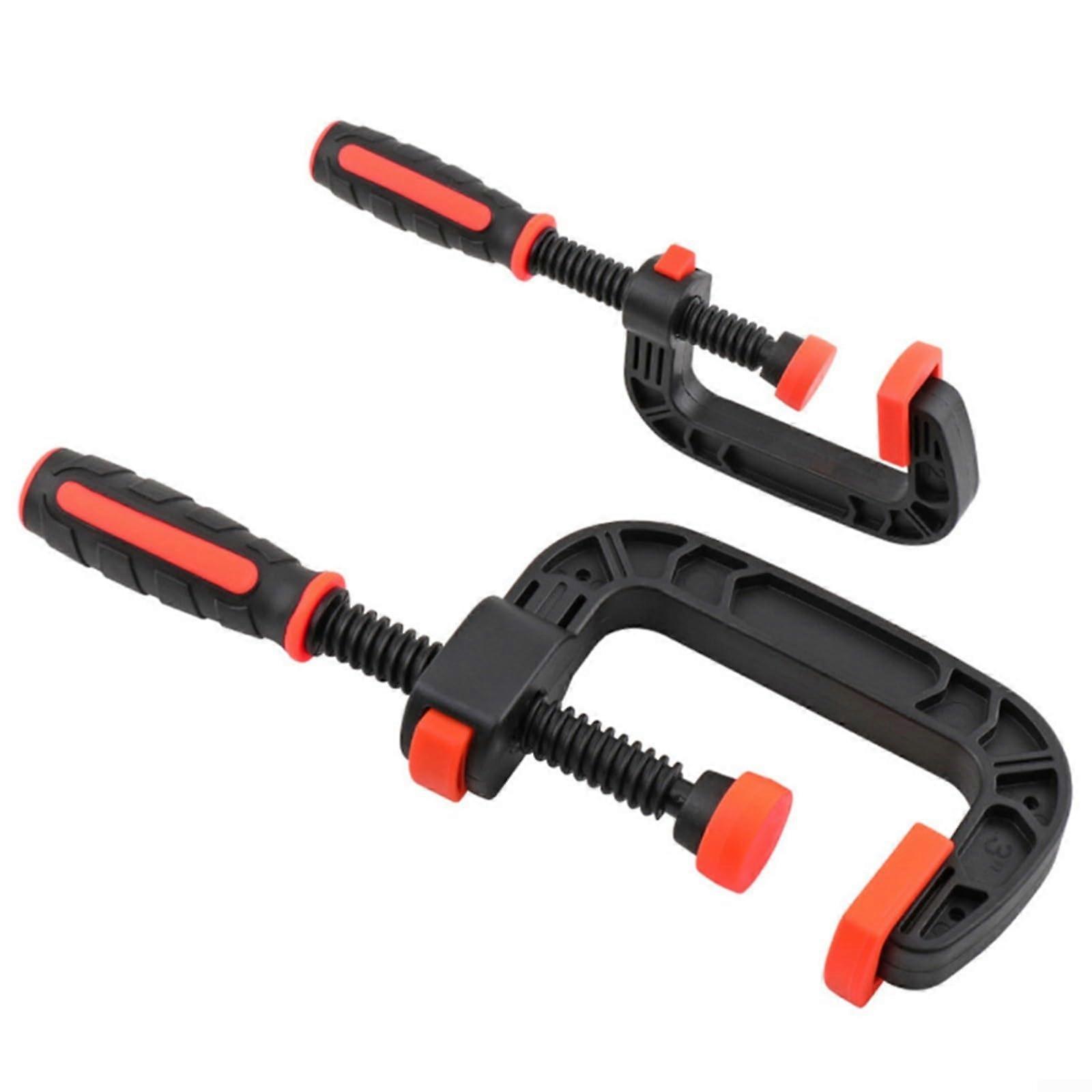 C Clamp 2-Inch And 3-Inch Set Strong Clamping Force, Plastic Rubber Pads For DIY And Home Projects