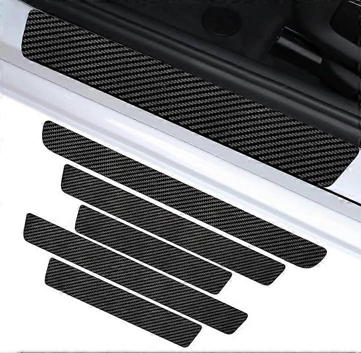 Car Door Sill Protector 5 Pack For Dacia Duster 2 2018-2023 Carbon Fibre Sill Strip Scratch Resistant Boot Bumper