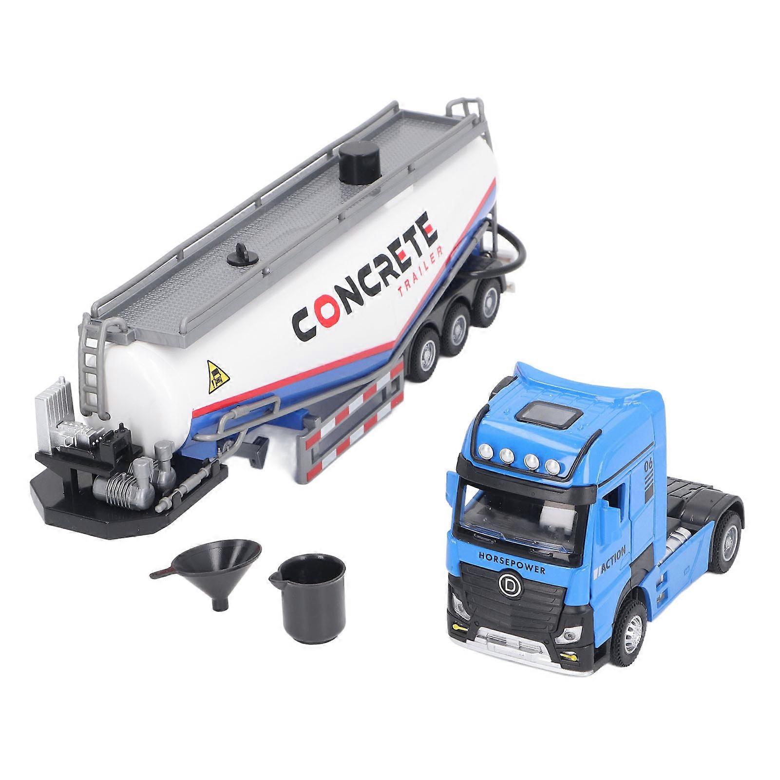 1:32 Scale Alloy Concrete Pump Truck High Simulation Construction Vehicle Model with Water Spray Function Blue