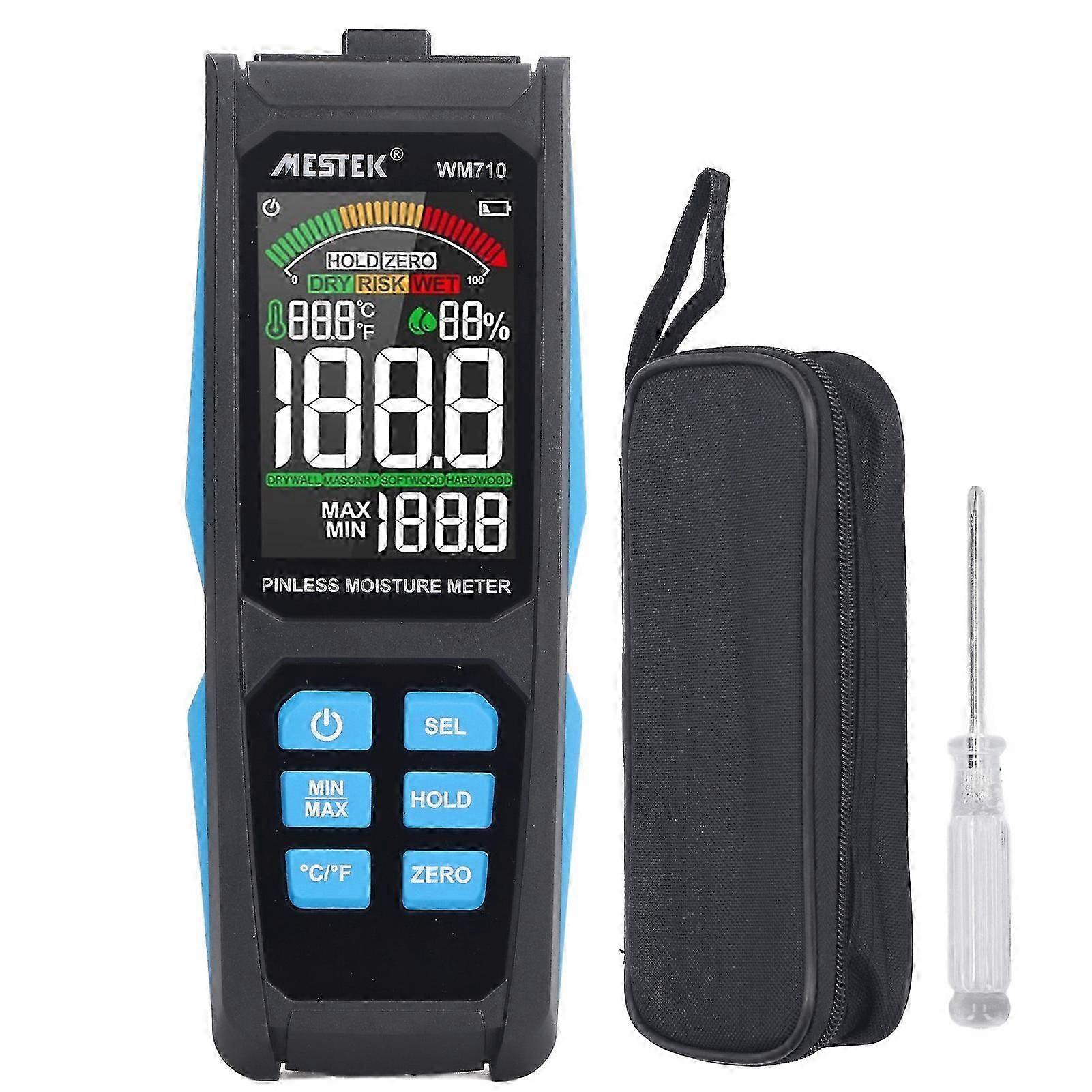 Pinless Moisture Meter Digital Wood Moisture Detector Väggfuktighetssensor för