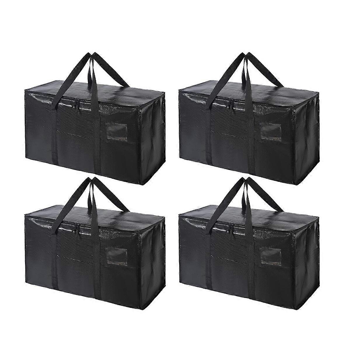 Extra Large Moving Bags, 4 Pack Heavy Duty Tote for Storage with Wrap Around Handles, Storage Bags for Space Saving