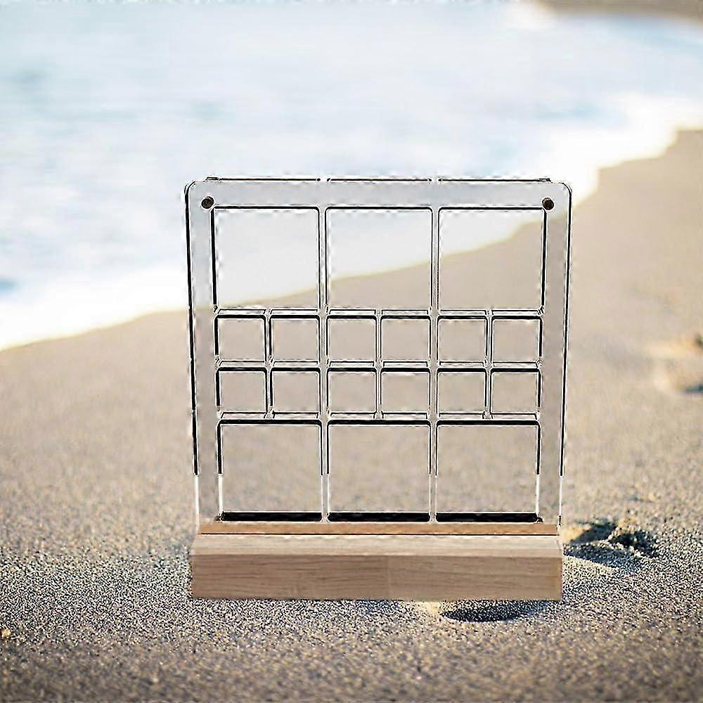 Acrylic Magnetic Seashell Display Box, Seashell Collection Box and Jewellery Display Box, Collection of Seashells for Display (Blend grids, Square), T