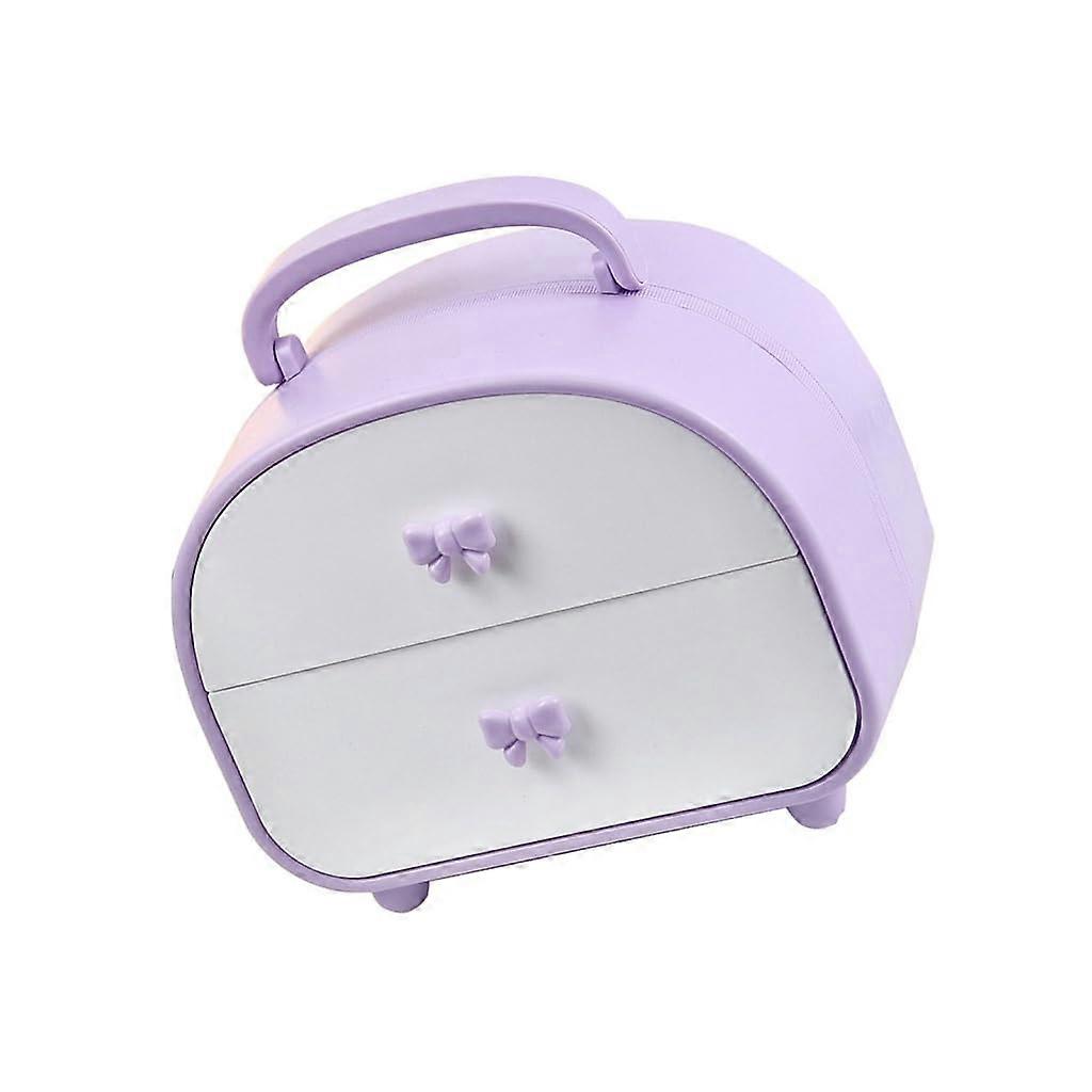 Multi Drawer Table Organizer Efficient Storage Box for Stationery and Cosmetics Large Capacity Office Supplies Holder Violet