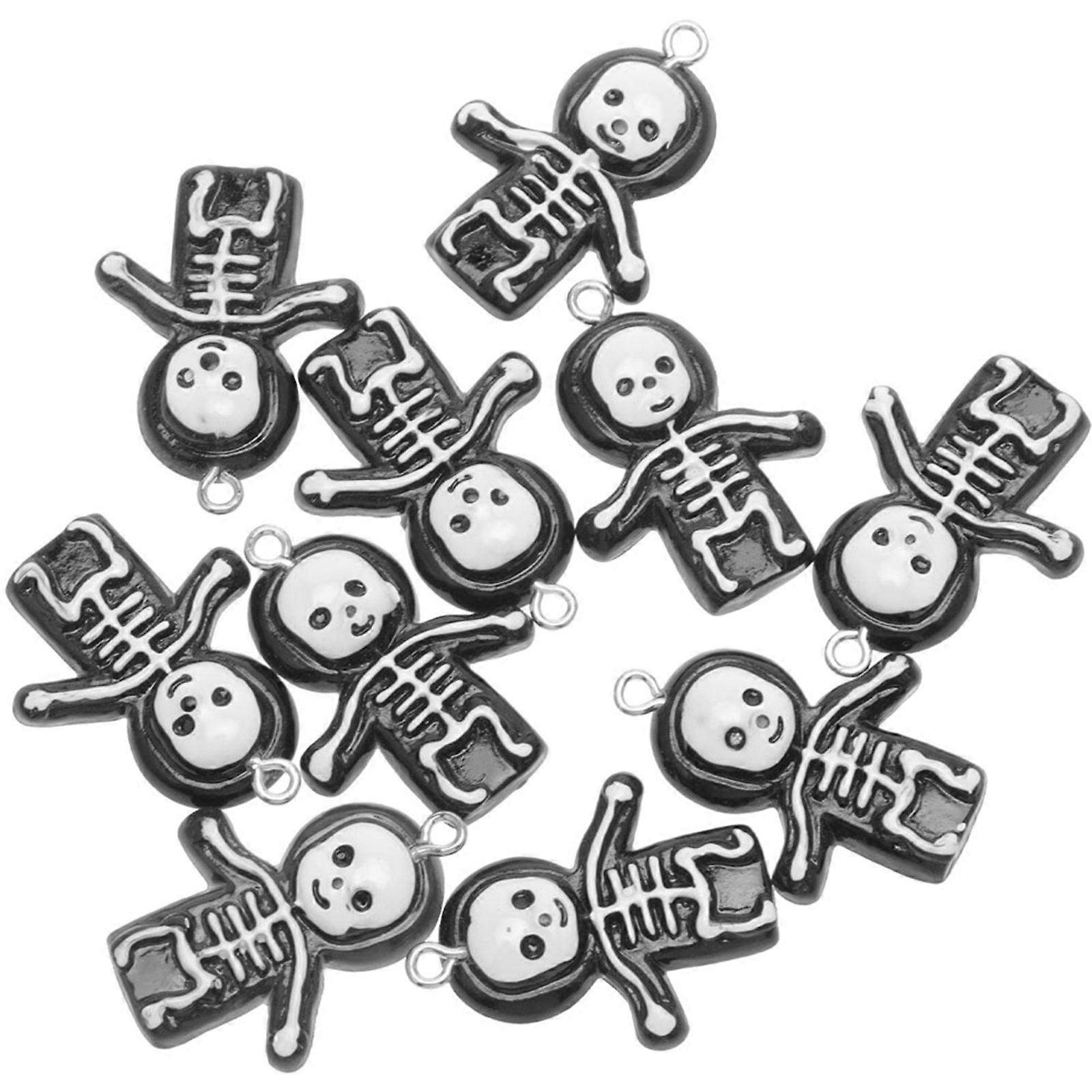 10pcs Cute Skeleton Resin Charms for DIY Jewelry Making – Earrings, Necklaces & Craft Projects – Fun & Versatile Accessories for All Skill Levels