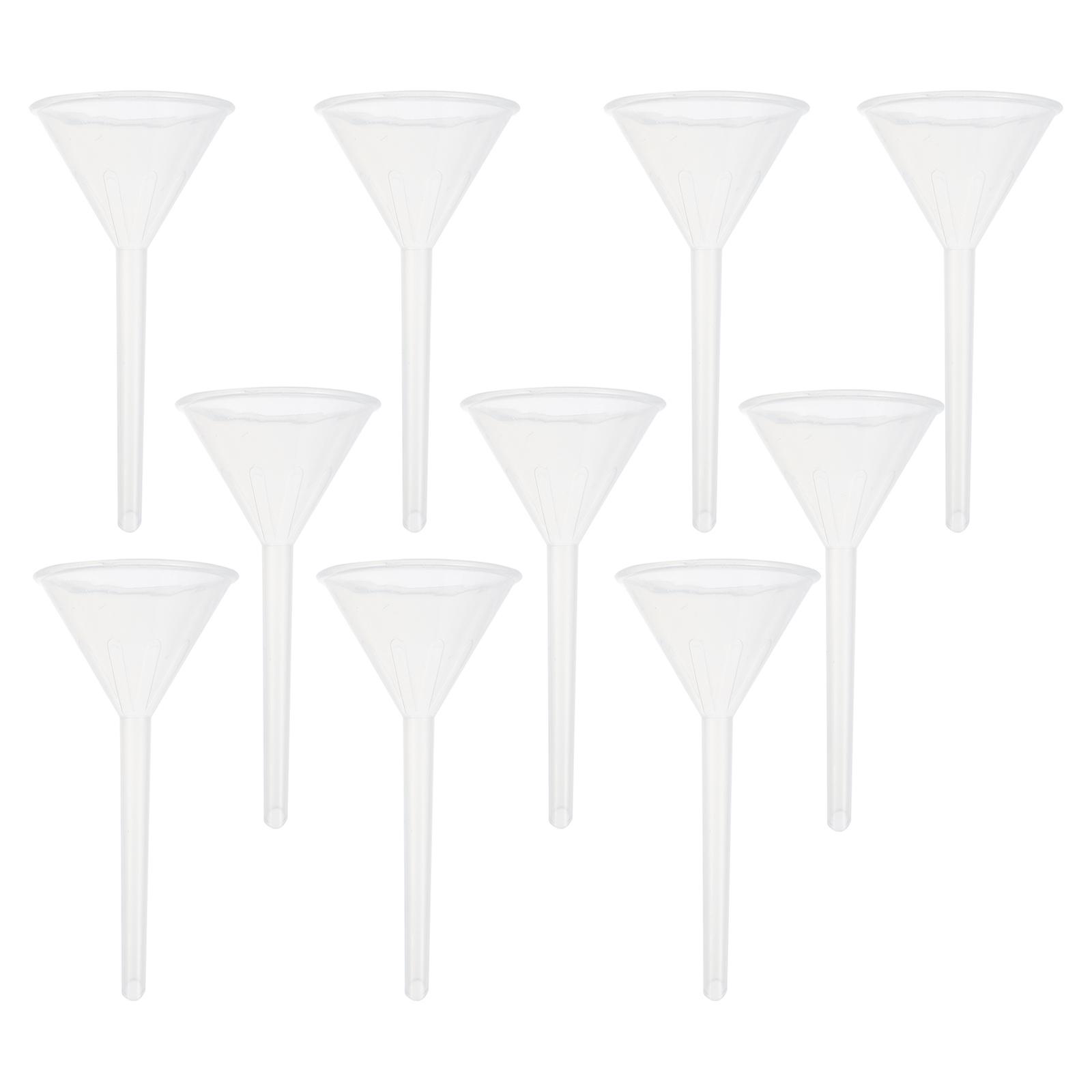 10pcs Scientific Plastic Filling Funnels with Short Stem Triangular Shape 75mm