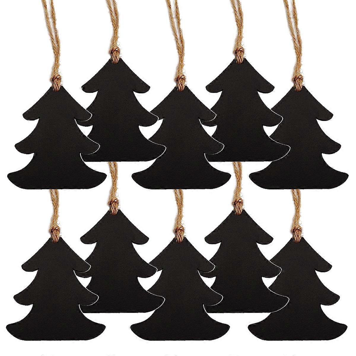10 Pcs Decorative Chalkboards Wooden Double-Sided Mini Tree Shape Ideal For Food Signage And Gift Tags