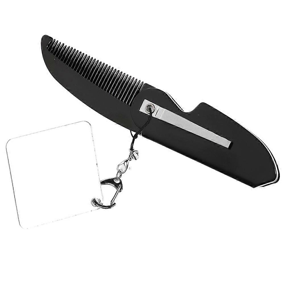 Square Mirror Folding Comb For Men Lightweight Portable For Travel Use 1Pack