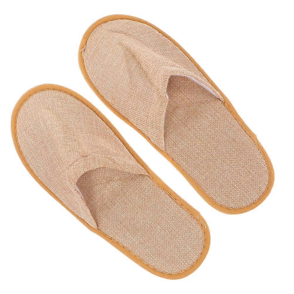 Hotel Slippers Disposable 1 Pair Non-slip Indoor Use Slippers Yellow Fabric Prevent Foot Disease