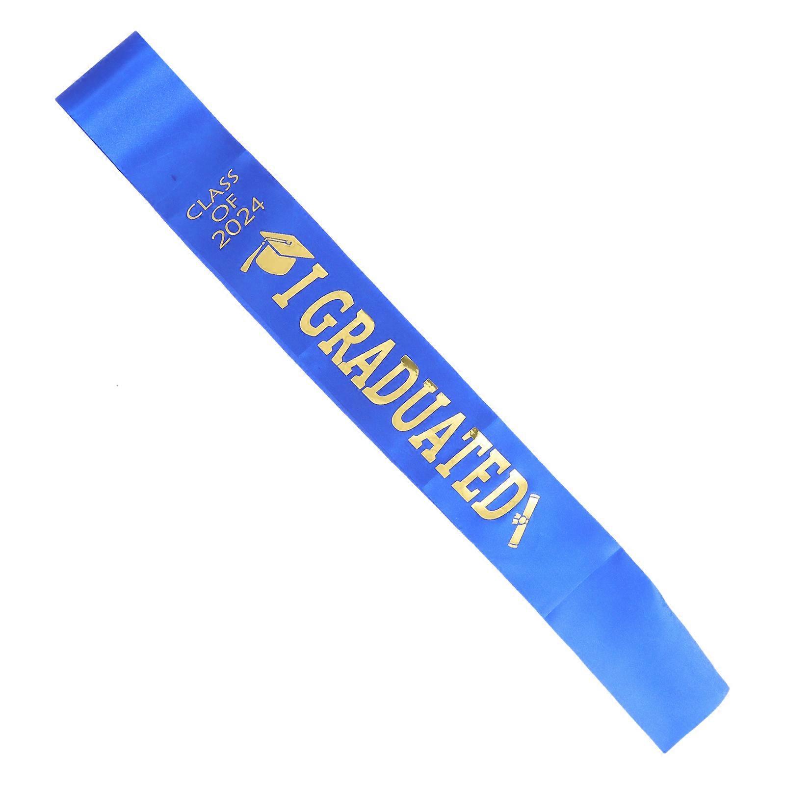 Senior Satin Sash Graduation Stole Durable Shoulder Strap for Graduate Party Celebrations Photo Prop