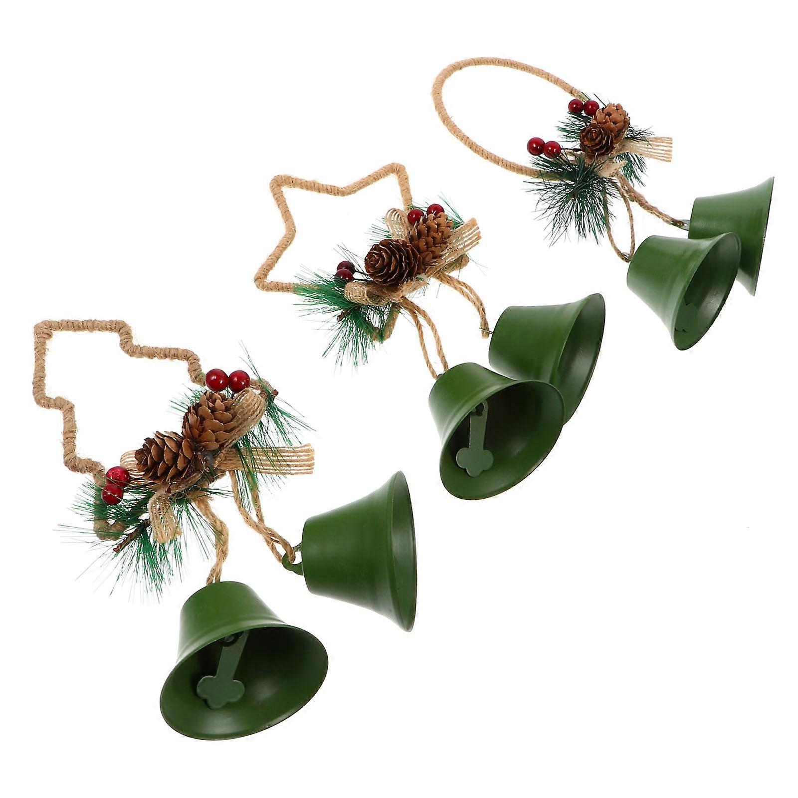 Hanging Bell Adornment Set For Friends And Families Dark Green 16x9CM