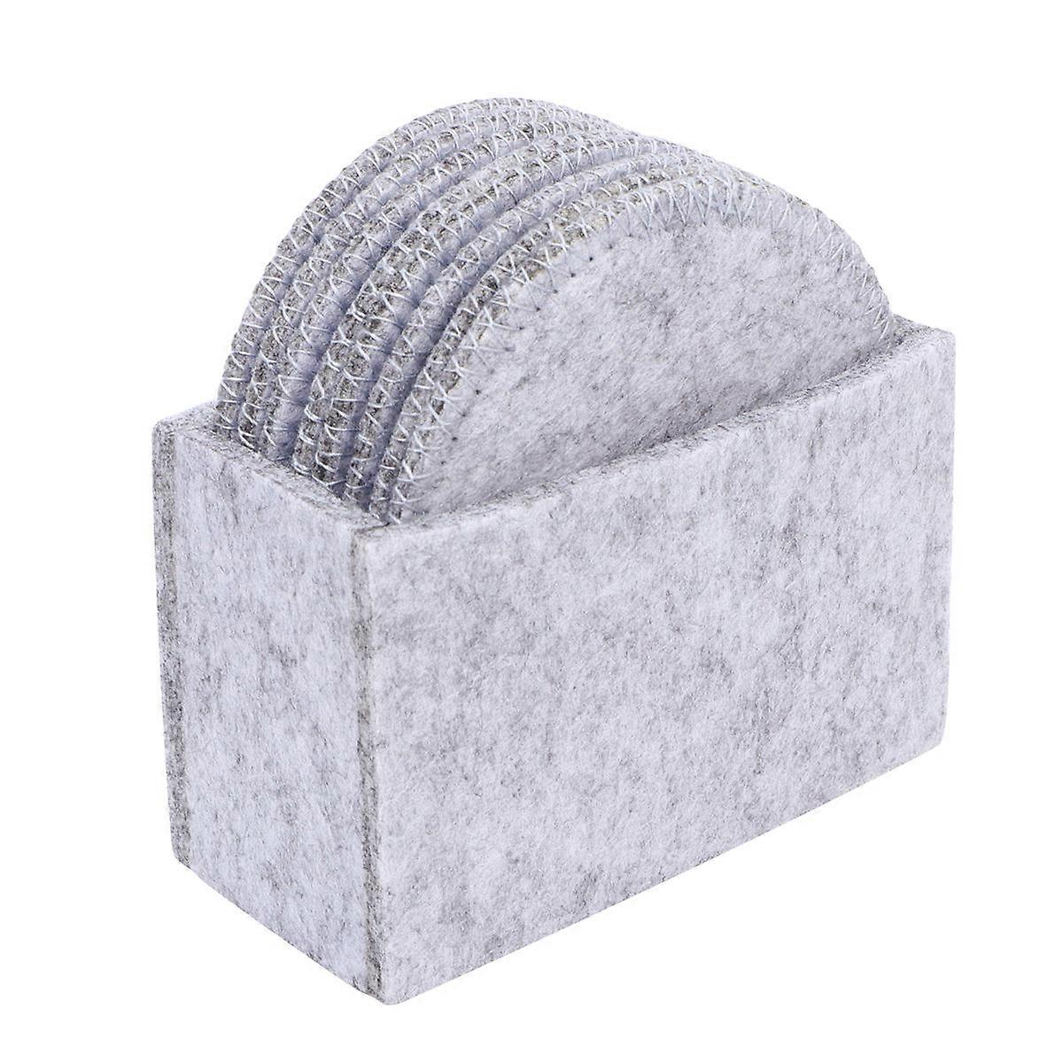 Cup Mats Round 8Pcs Adiabatic Protect Table Cushion for Home Use 10X10cm Grey