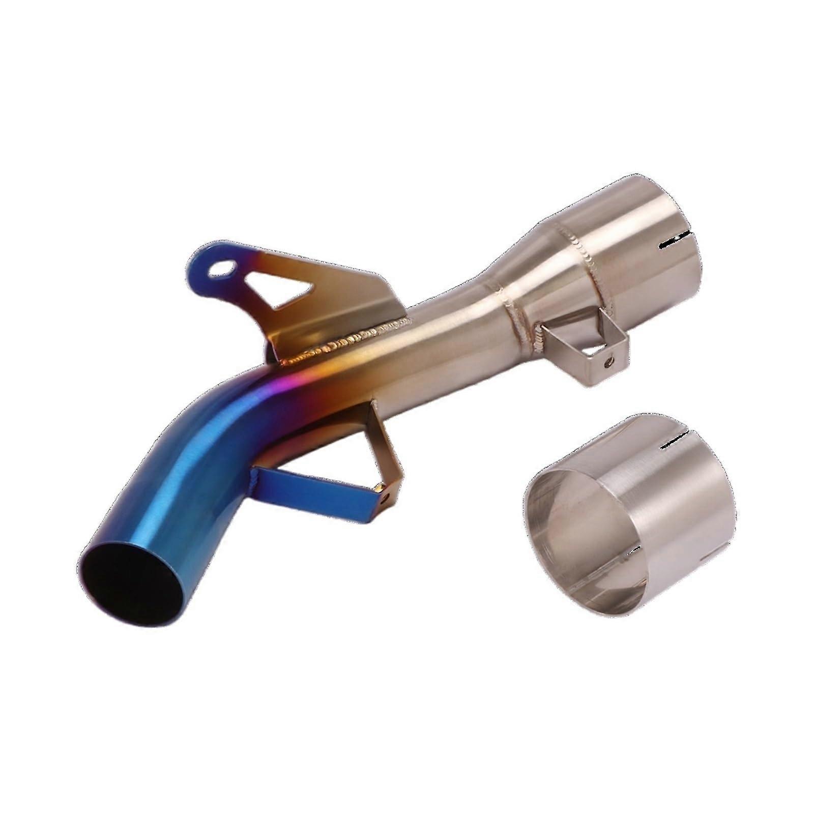 Motorcycle Exhaust Silencer For Kawasaki Z900 Z900E 2017-2022 Slip On Mid Link Pipe Color Half Blue