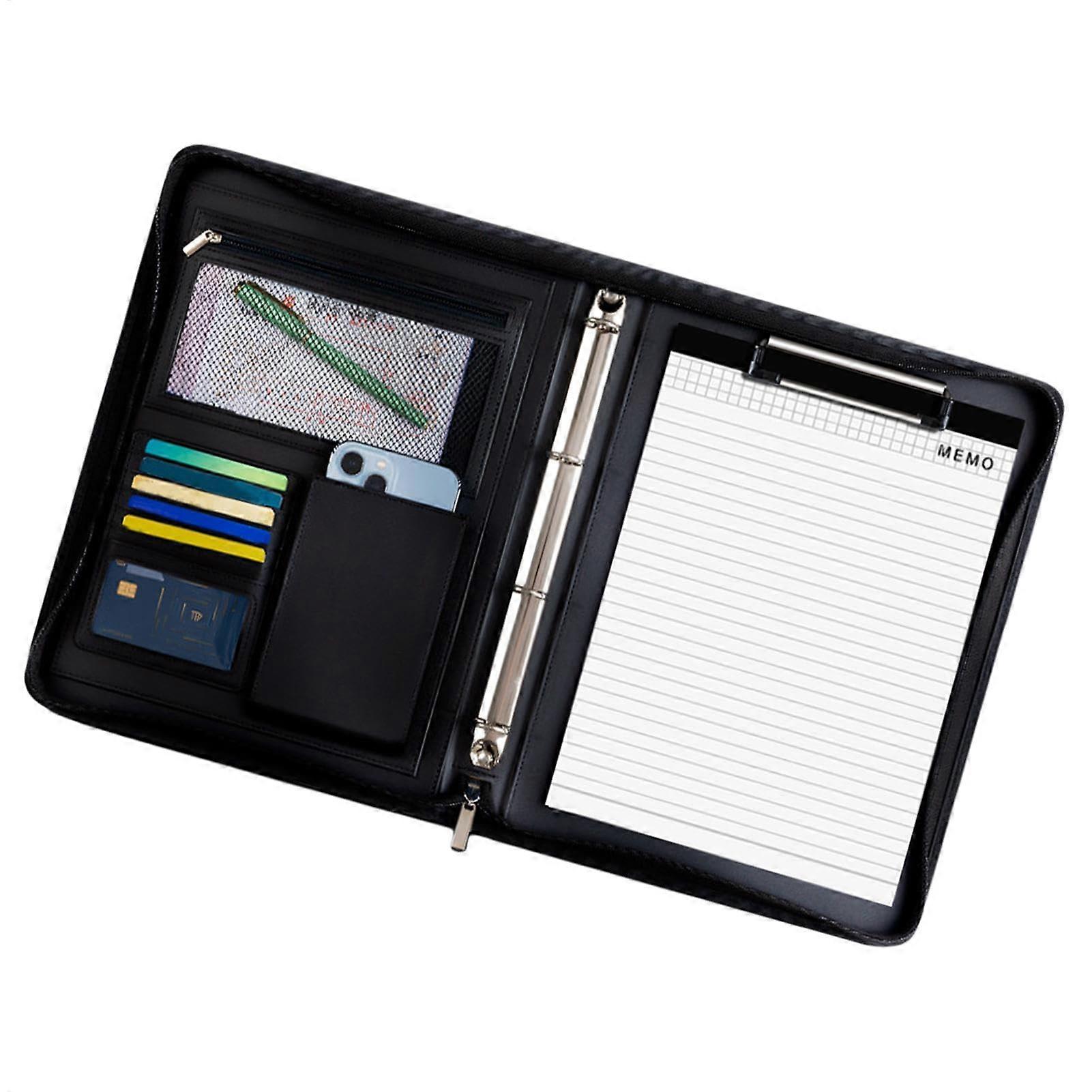 Leather Padfolio Multifunctional Leather Folder Business Folio Organizer