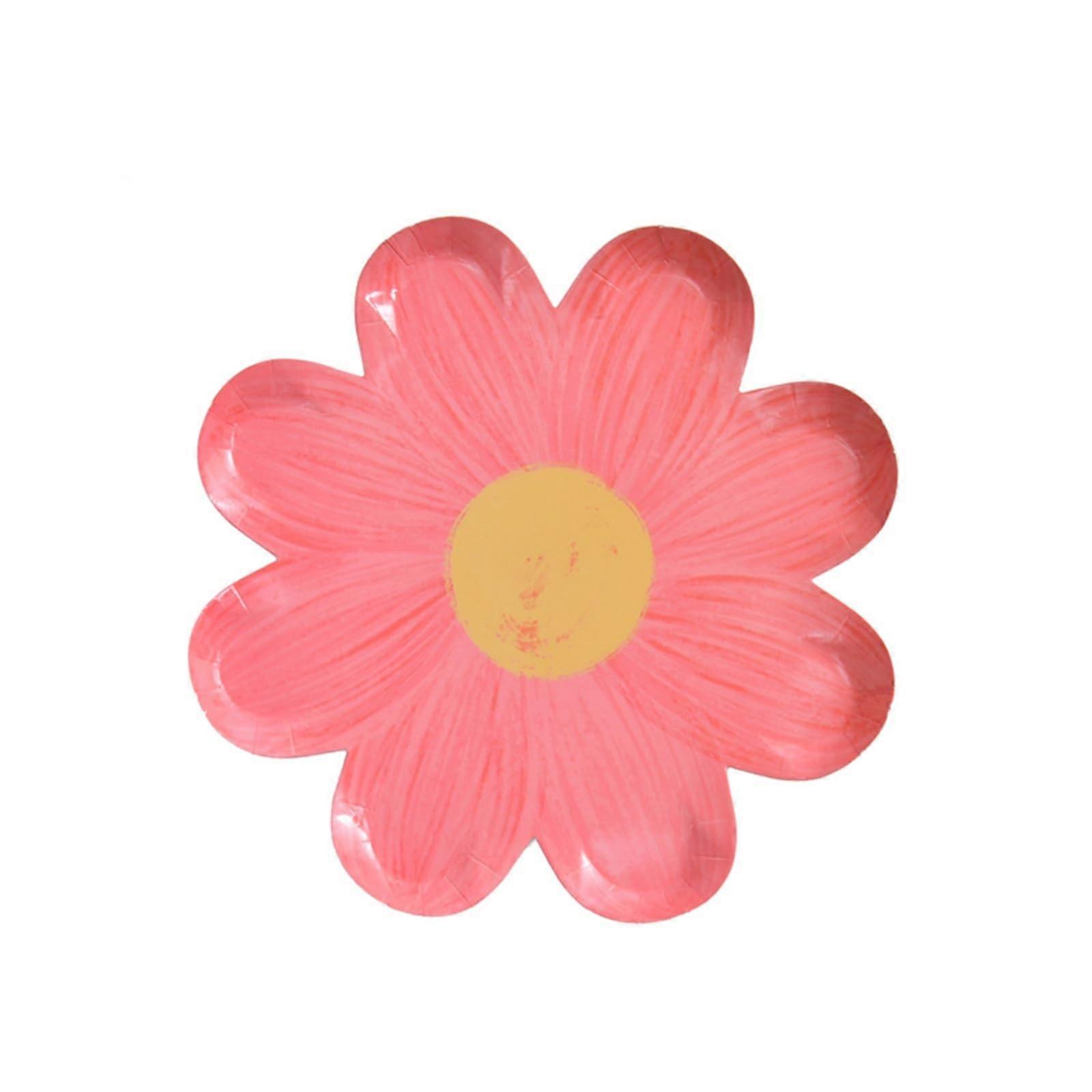 Daisy Floral Paper Plates Disposable Flower Plates 6.81 Inch Spring Summer Tableware for Boho Party