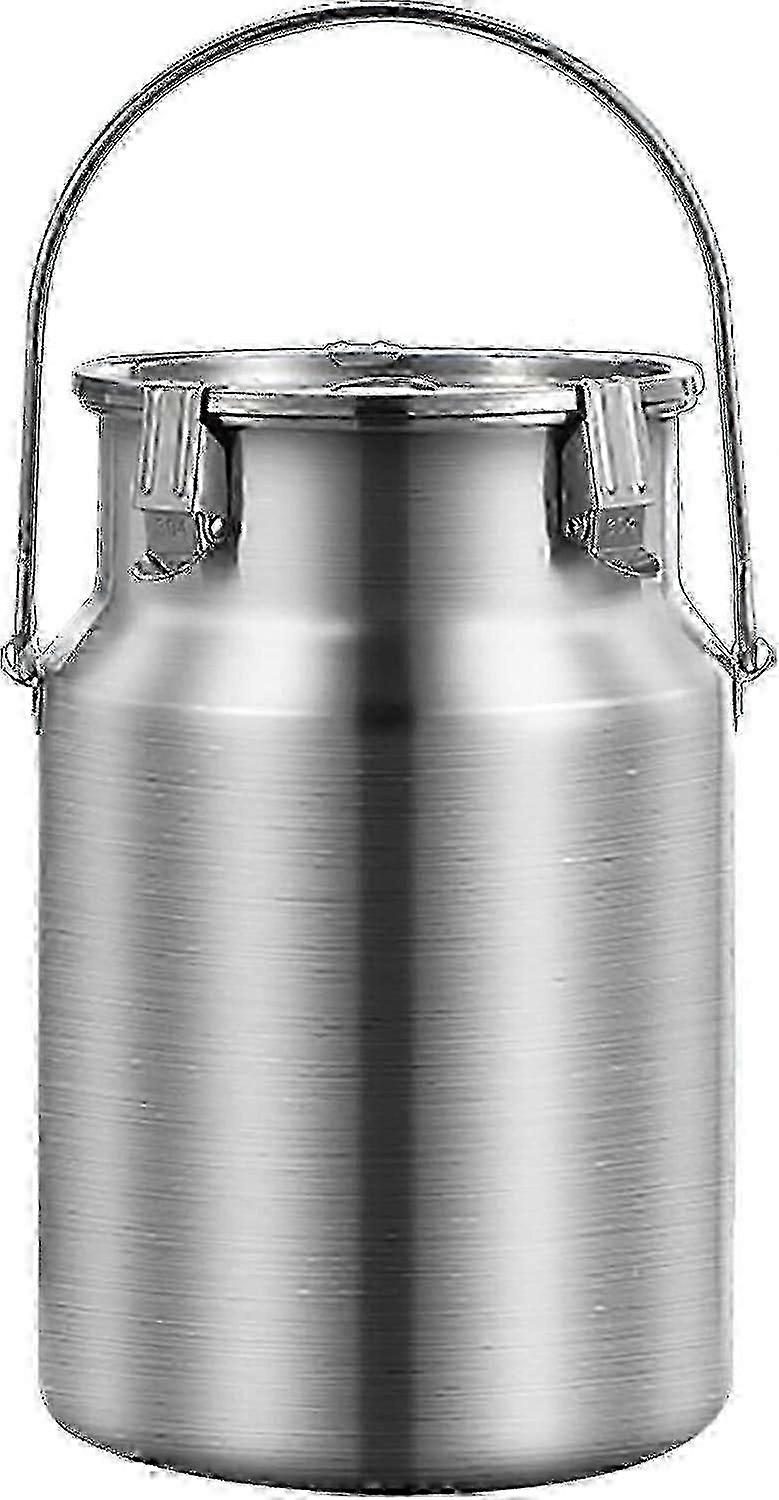 3L 304 Stainless Steel Milk Can Tote Jug with Sealed Lid and Single Handle - Heavy Duty Milk Transport Bucket for Liquid and Solid Storage