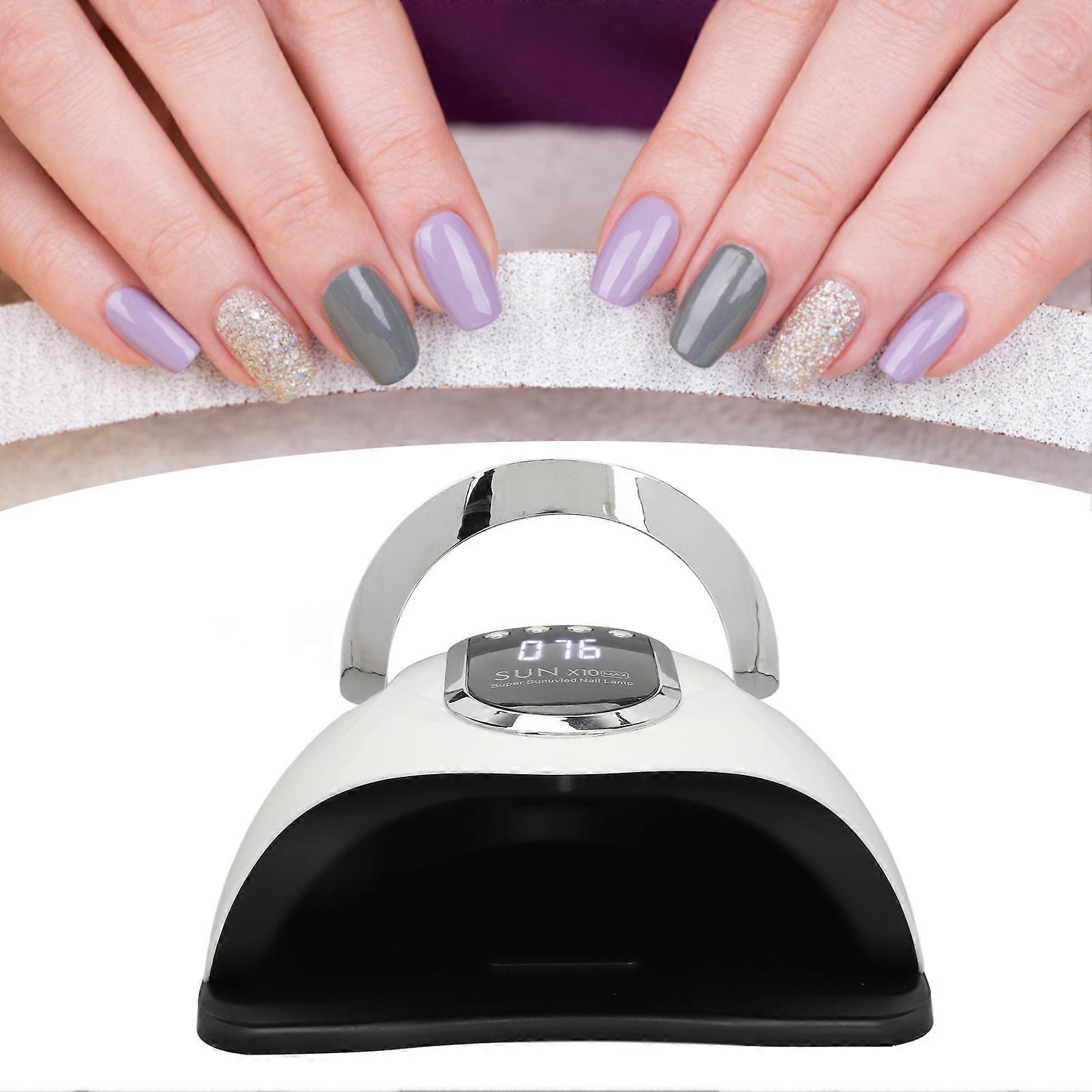 LED Nail Lamp 4 Timers Handheld with Removable Bottom Plate Quick Drying Gel Polish Light 280W 100‑240V EU Plug 
