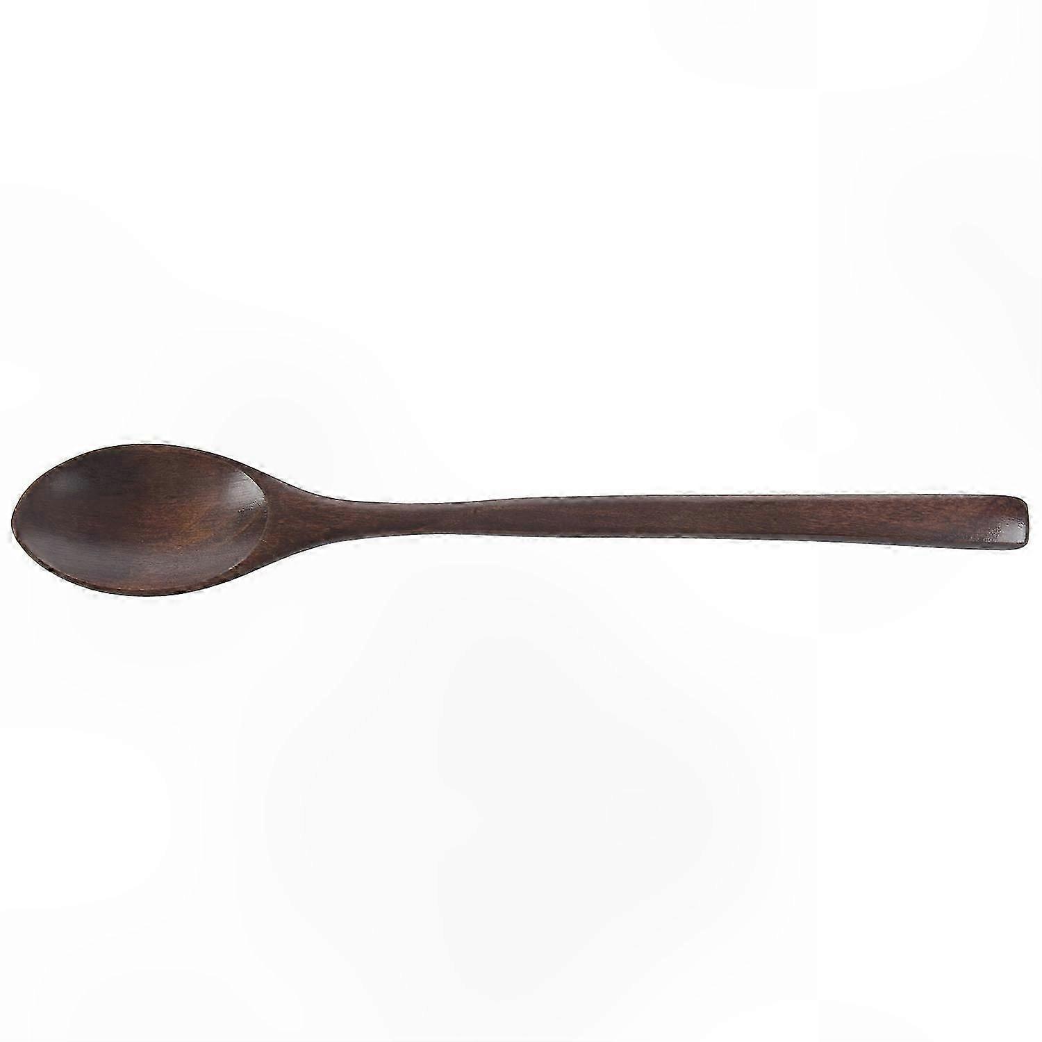 Set of 6 Wooden Eating and Cooking Spoons, Long Handle for Mixing and Stirring, Natural Wood Soup Utensils