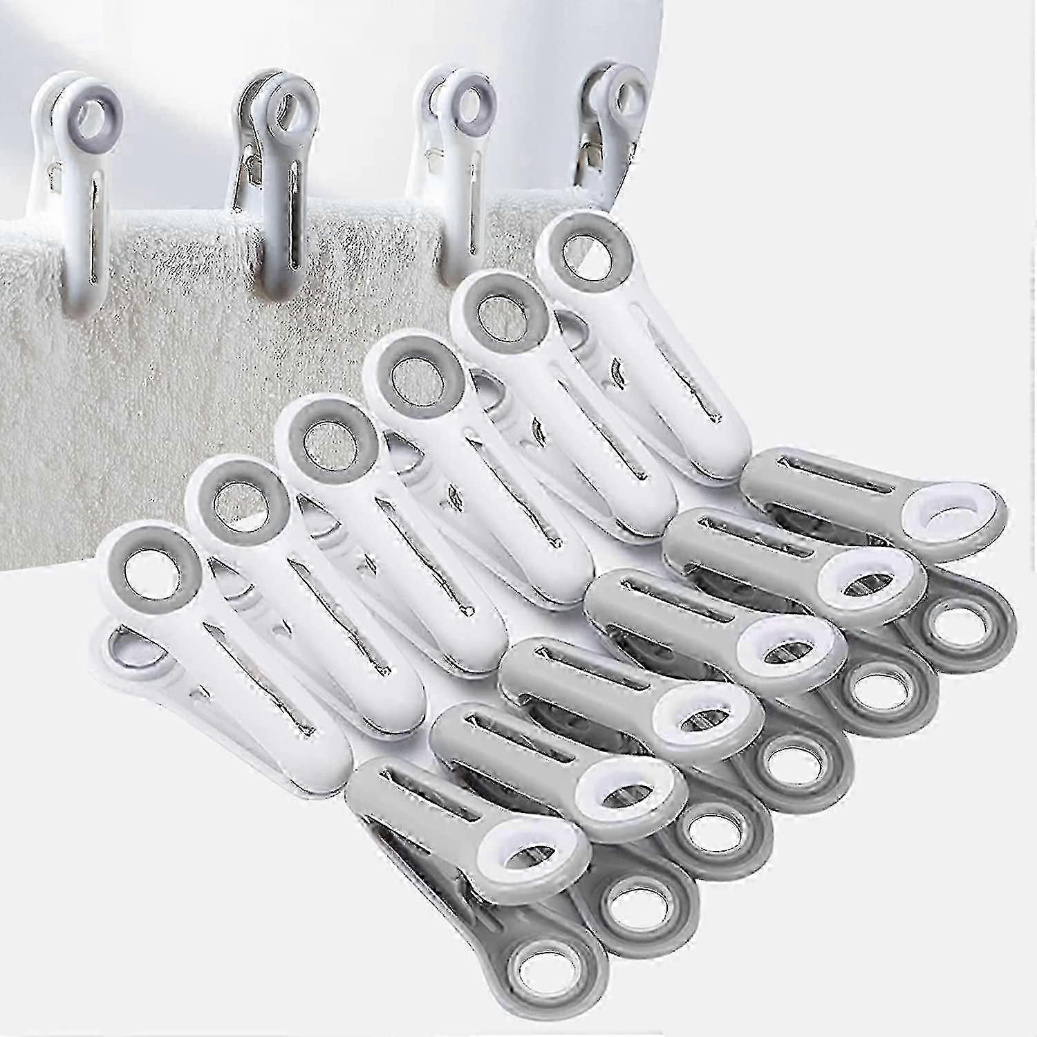 Plastic Clothes Pins, Soft & Stain Resistant, Gentle on Fabrics, 12 Pack