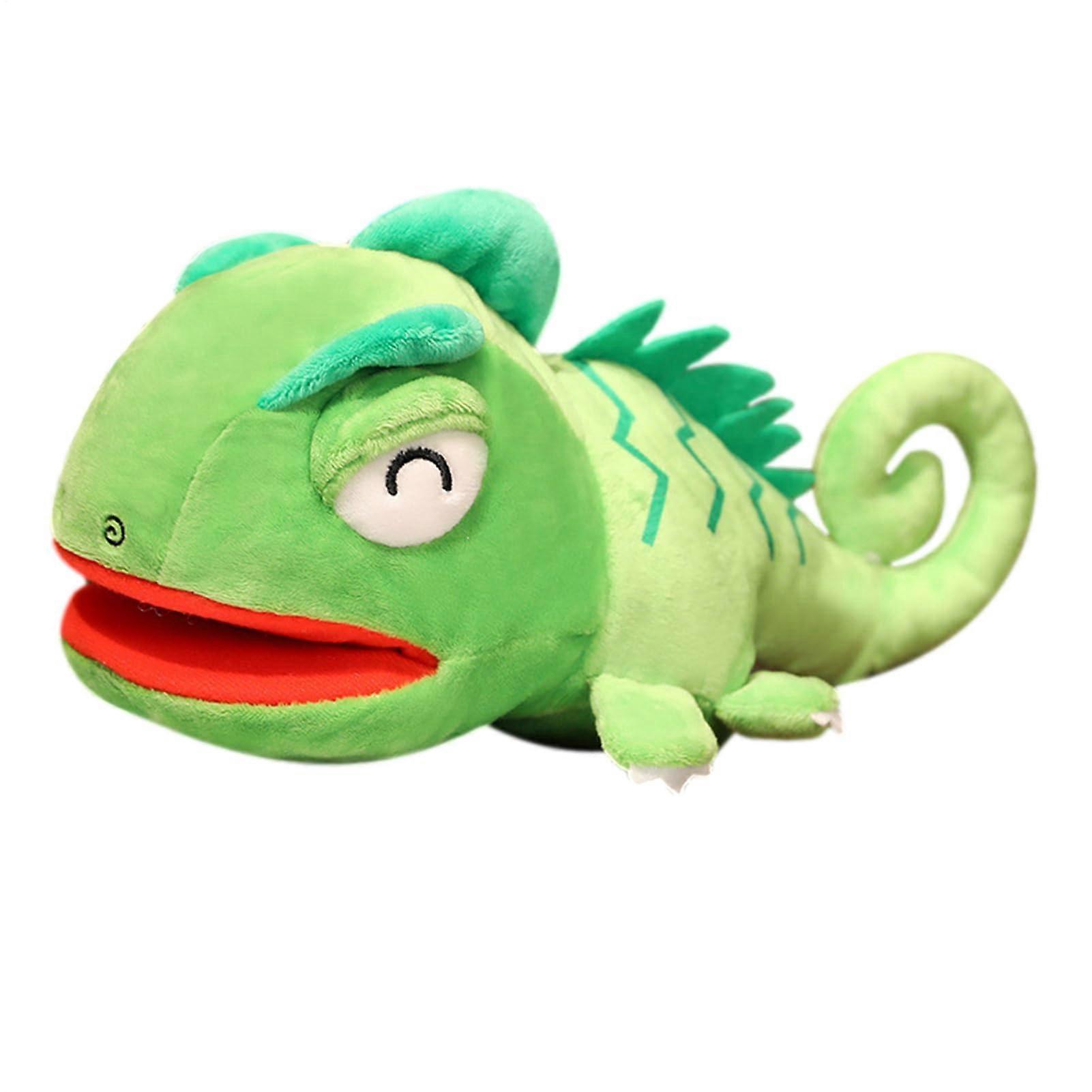 Chameleon Hand Puppet Soft Lizard Toy With Movable Jaw Educational Puppet For Story Time Reptile Role Play For Girls