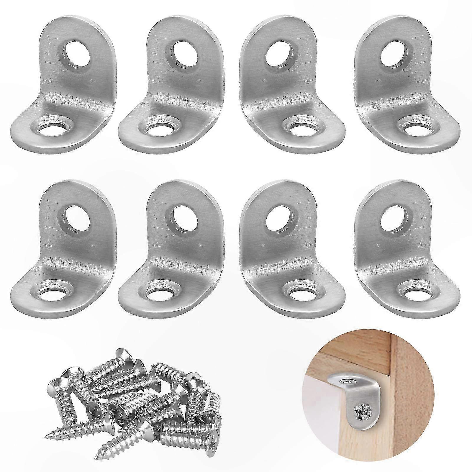 8PCS Right Angle Brackets, 20mm L-Shaped Corner Brackets with Screws for DIY Projects and Mounting Solutions