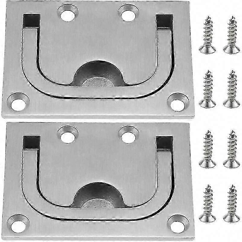Stainless Steel Marine Boat Hatch Handle with 8 Screws for Yacht Cabinet Locker