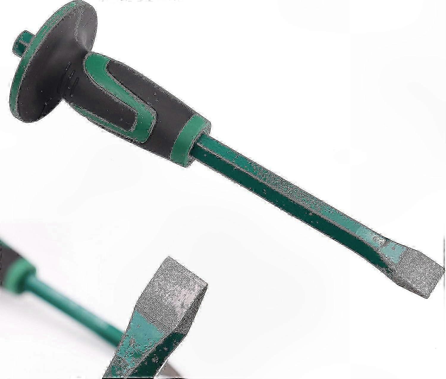 Durable 12" Chisel with Safety Hand Guard for Rock, Concrete, and Mortar Work
