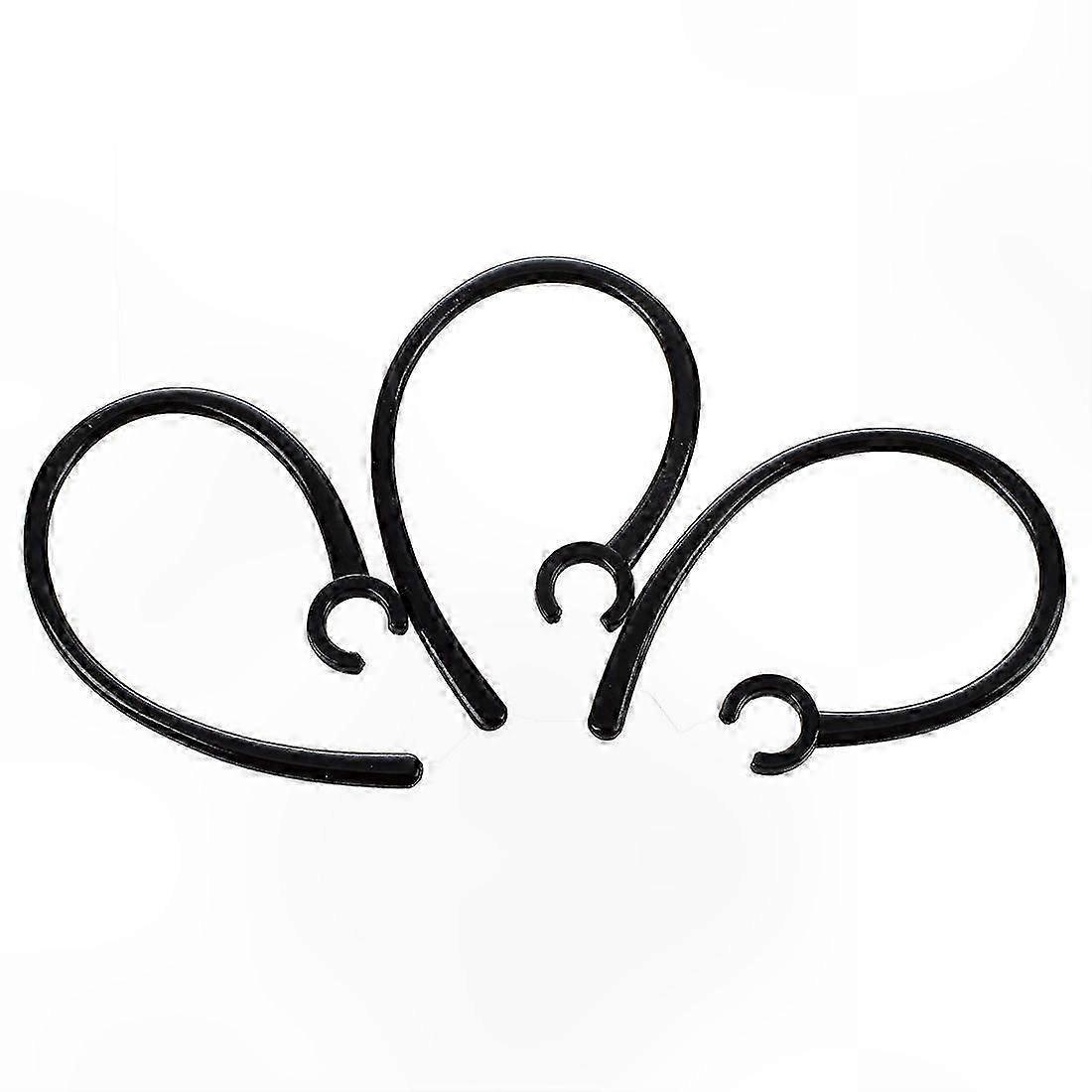 3-Pack Black Plastic Earhooks with 5.5mm Hole for Bluetooth Earphones