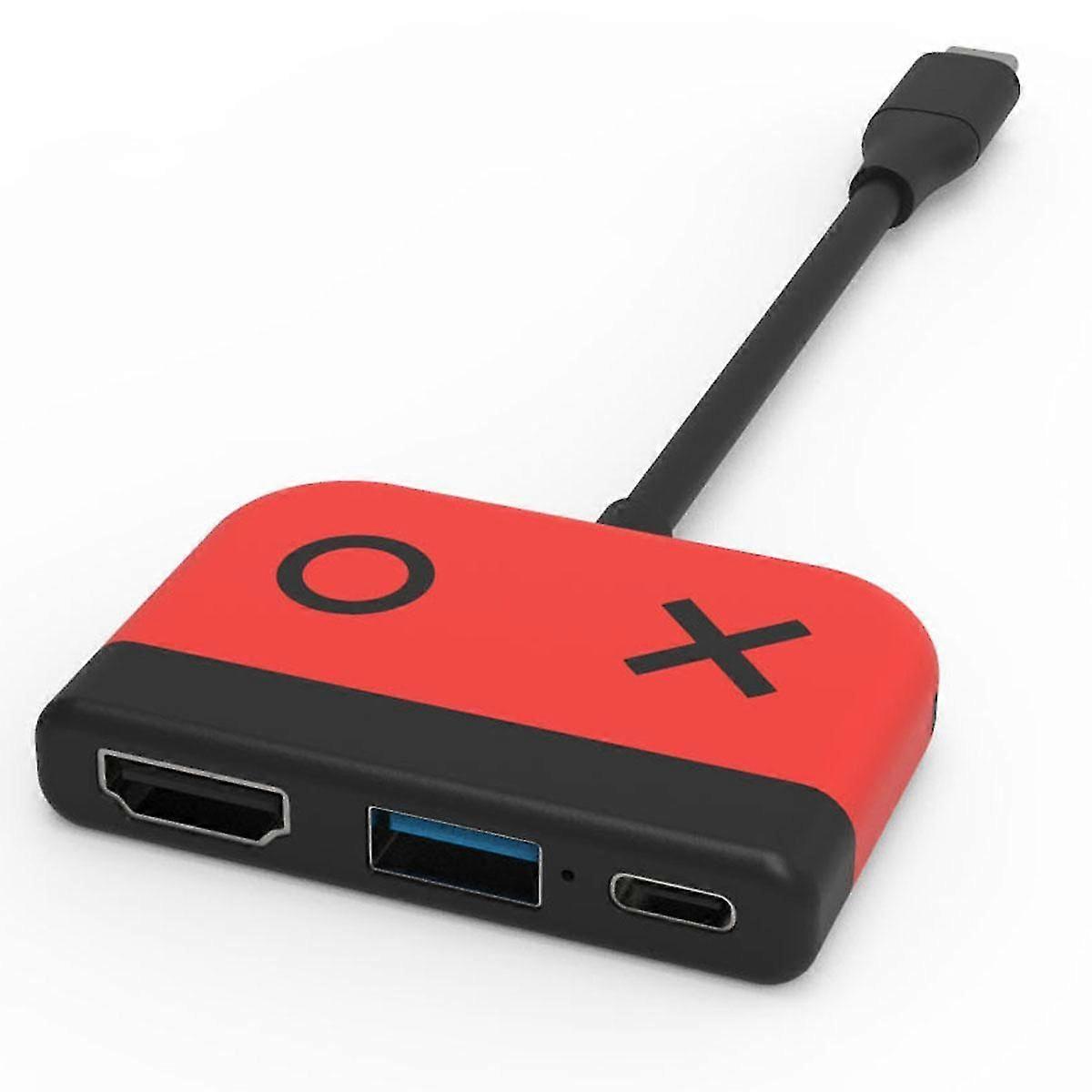 3 in 1 Switch Hub USB3.0 Switch Base Docking Station Type-C to HD Screen Projector Converter for Sw